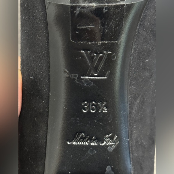 Louis Vuitton black Suede uniform collection heels size 36.5 women - Picture 6 of 8